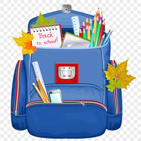 HD Back To School Bag Supplies Illustration PNG