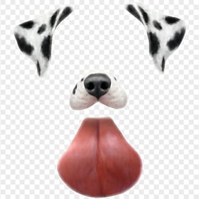 Snapchat Cute Dalmatian Dog Puppy Tongue Filter PNG Image