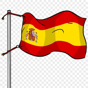 Cartoon Clipart Spain Flag Pole HD PNG