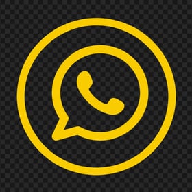 HD Yellow Outline Whatsapp Wa Round Circles Logo Icon PNG