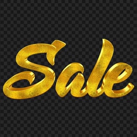HD Yellow 3D Golden Sale Word Transparent PNG