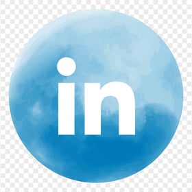 HD Round Watercolor Linkedin IN Blue Icon PNG