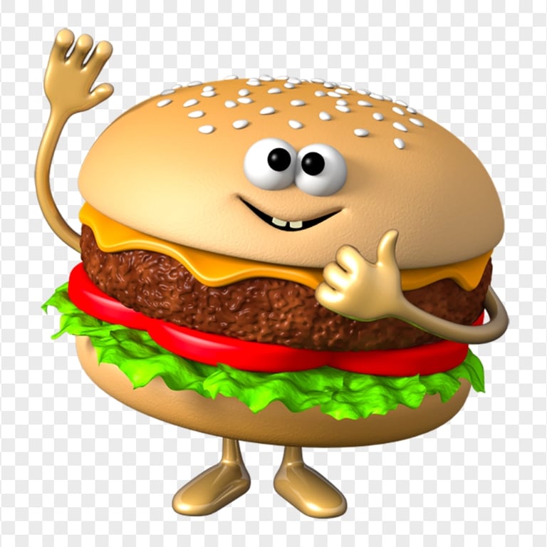 Cheese Burger Hamburger Cartoon Illustration Character
