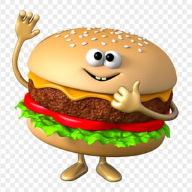 Cheese Burger Hamburger Cartoon Illustration Character