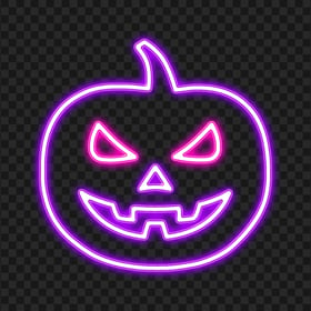 Download Purple Neon Pumpkin Jack O Lantern Pink Eyes PNG