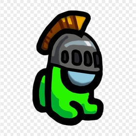 HD Lime Among Us Mini Crewmate Character Baby Knight Helmet PNG