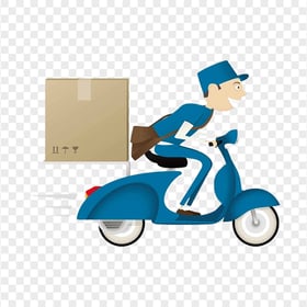 Cartoon Package Delivery Scooter Icon FREE PNG