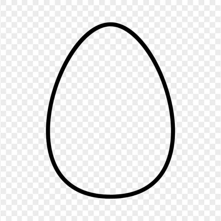 Single Egg Black Outline HD Transparent PNG