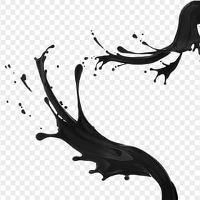 HD Black Liquid Paint Splatter Splash PNG