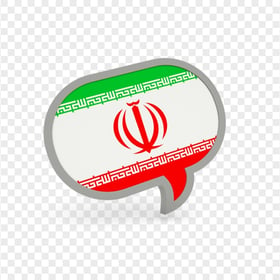 Iran Flag 3D Speech Bubble Icon