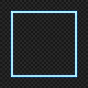 HD Blue Square Neon Border Frame PNG