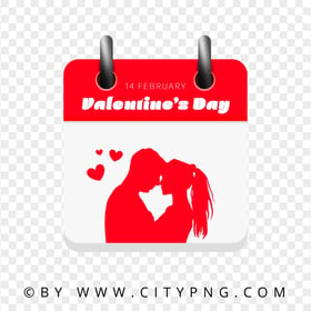 Valentine's Day 14 February Calendar Design HD PNG