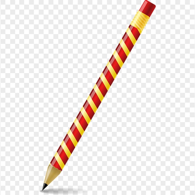 Red And Yellow twist Pencil PNG