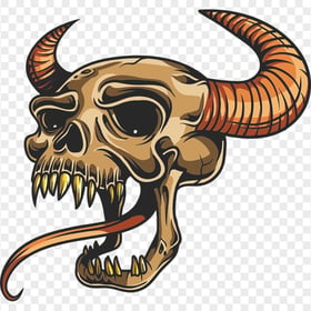 Skull Stickers Tattoo Skeleton Horns