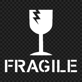 White Fragile Symbol Label Sign Transparent PNG