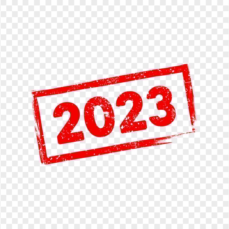 2023 Red Year Date Stamp Sign Logo PNG Citypng