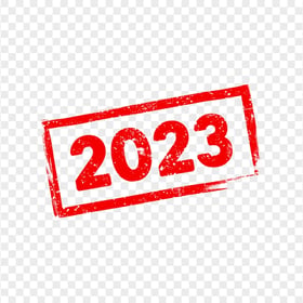 2023 Red Year Date Stamp Sign Logo PNG