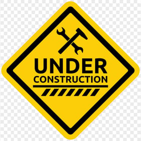 Under Construction Diamond Sign Symbol Yellow