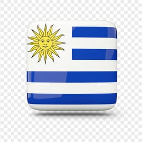Uruguay URY Square Glossy Flag Icon