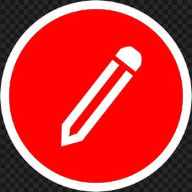 HD Red & White Round Pencil Icon PNG