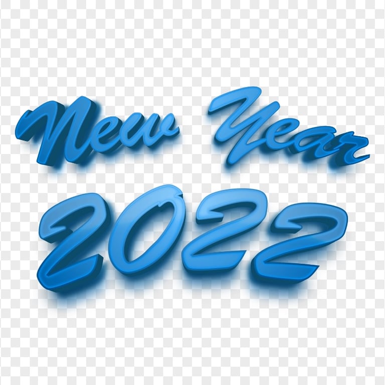 PNG Blue New Year 2022 3D Design