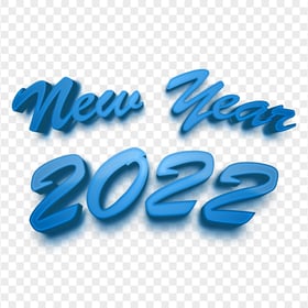 PNG Blue New Year 2022 3D Design