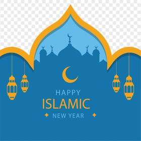 Islamic Vector Background Blue & Gold Ramadan