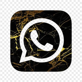 HD Gold & Black Marble Aesthetic Whatsapp Wa Logo Icon PNG