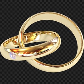 HD Two Gold Wedding Engagement Jewellery Rings PNG