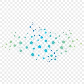 Blue & Green Network Dots Abstract PNG Image