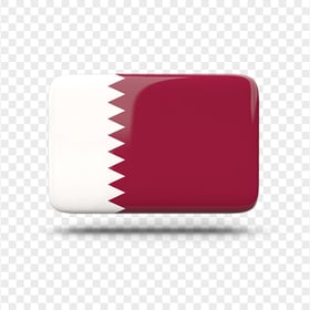 Glossy Qatar Flag Button Icon