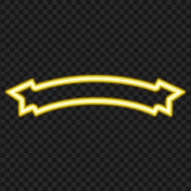 Neon Yellow Ribbon Banner PNG