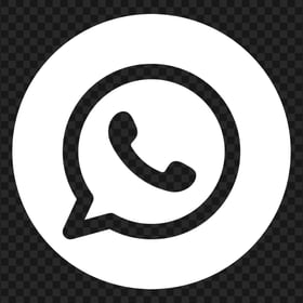 HD Round White Outline WhatsApp Wa Whats App Logo Icon PNG