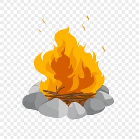 HD Cartoon Bonfire Campfire Illustration PNG