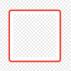 HD Red Neon Square Frame Border PNG