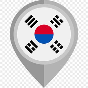 South Korea Flat Flag Map Pin Icon PNG