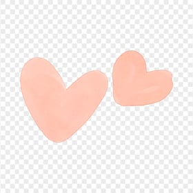 Two Cute Watercolor Hearts PNG Image