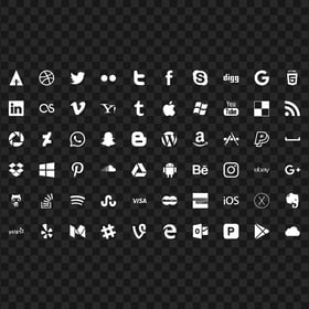 Social & Internet Companies White Logos Icons PNG IMG
