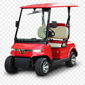 Golf Buggies Red Cart Corner Front View
