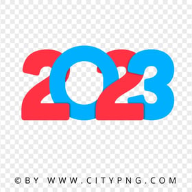 2023 Blue And Red Date Text Design HD PNG