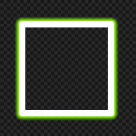 HD Green Neon Square Frame Border PNG