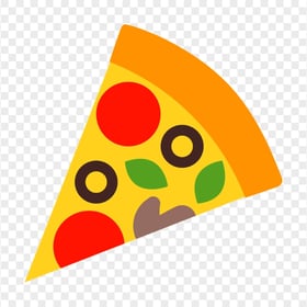 Flat Pizza Slice Icon HD Transparent Background
