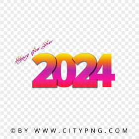 2024 Happy New Year Gradient Glitter HD PNG