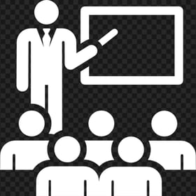 Classroom Training  White Icon FREE PNG