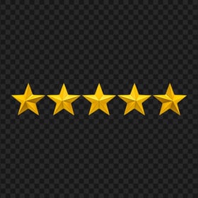 Review Yellow Gold 5 Stars Image PNG