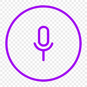 Round Voice Recorder Mic Line Purple Icon