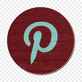 Round Shape Wood Style Pinterest Icon Logo