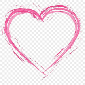 Pink Heart Brush Effect Watercolor