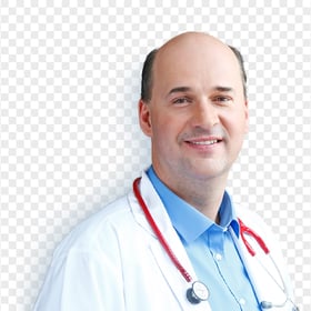 Bald Doctor Male With Stethoscope Healthcare