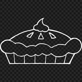 Pumpkin Pie Tart Outline White Border Clipart